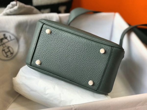 Meilleure Réplique Sac Lindy Mini Hermès Vert Amande – Image 7