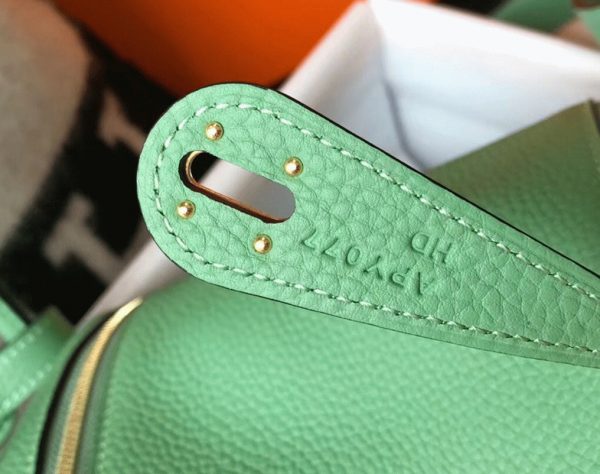 Contrefaçon Sac Lindy Mini Hermès Vert Criquet – Image 7