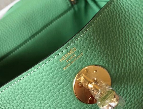 Contrefaçon Sac Lindy Mini Hermès Vert Criquet – Image 5