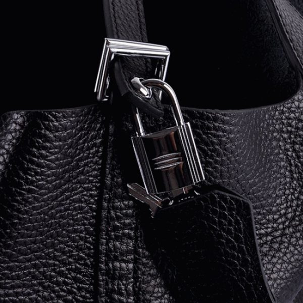 Contrefaçon Hermès Picotin Lock Sac à Main Noir – Image 6