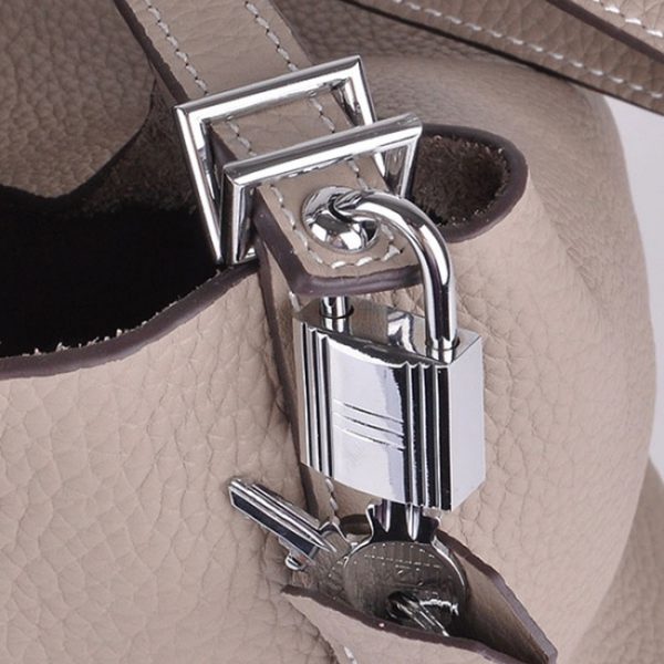 Contrefaçon Hermès Picotin Lock Sac à Main Gris – Image 3
