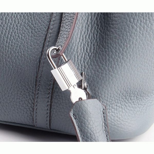 Contrefaçon Hermès Picotin Lock Sac à Main Bleu Lin – Image 4
