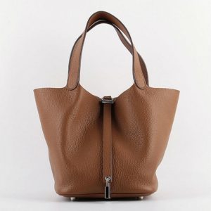Faux Sac de Luxe Hermès Picotin Lock Sac à Main Marron