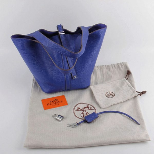 Imitation AAA Hermès Picotin Lock Sac à Main Bleu électrique – Image 8