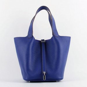 Imitation AAA Hermès Picotin Lock Sac à Main Bleu électrique