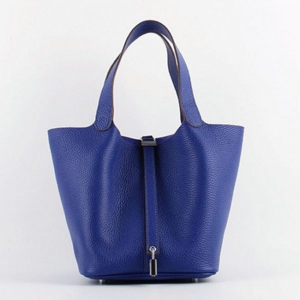 Imitation AAA Hermès Picotin Lock Sac à Main Bleu électrique