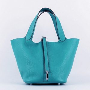 Réplique Hermès Picotin Lock Sac à Main Turquoise
