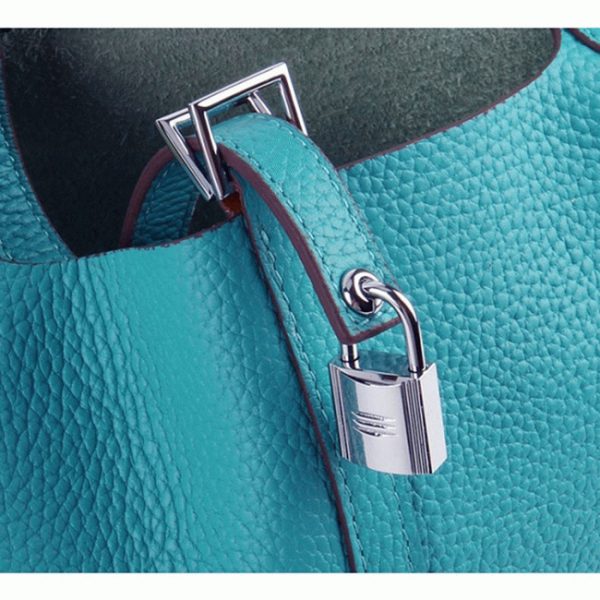Réplique Hermès Picotin Lock Sac à Main Turquoise – Image 3
