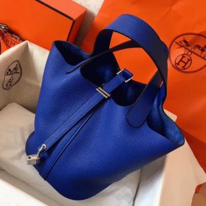 Contrefaçon Sac à Main Hermès Picotin Lock 22cm Bleu électrique