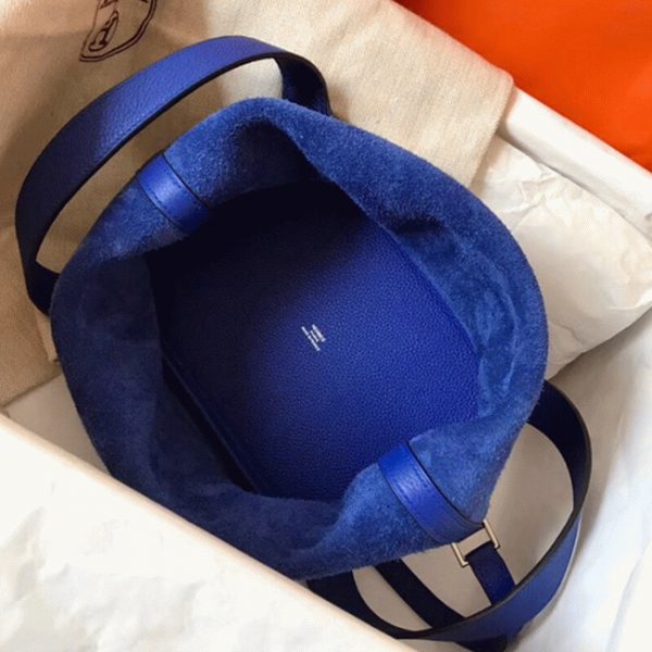 Contrefaçon Sac à Main Hermès Picotin Lock 22cm Bleu électrique – Image 7