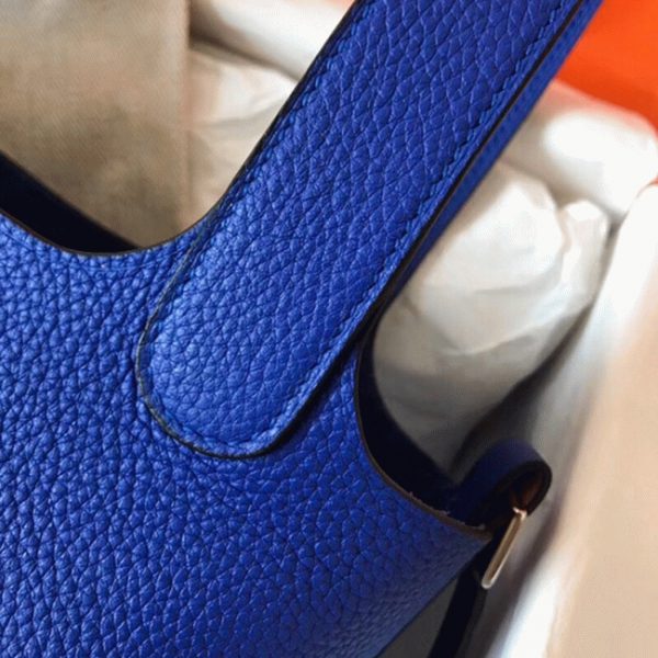 Contrefaçon Sac à Main Hermès Picotin Lock 22cm Bleu électrique – Image 4