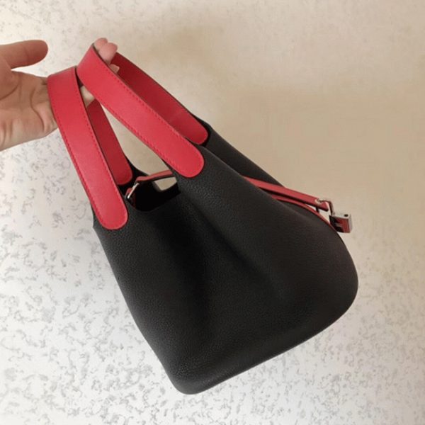 Haute Réplique Sac à Main Hermès Picotin Lock 22cm Noir Bicolore – Image 8