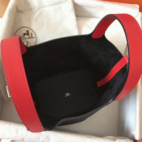Haute Réplique Sac à Main Hermès Picotin Lock 22cm Noir Bicolore – Image 7