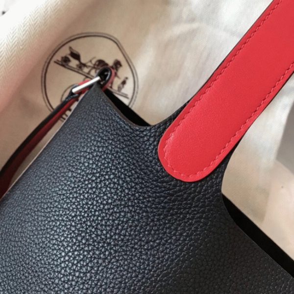 Haute Réplique Sac à Main Hermès Picotin Lock 22cm Noir Bicolore – Image 6