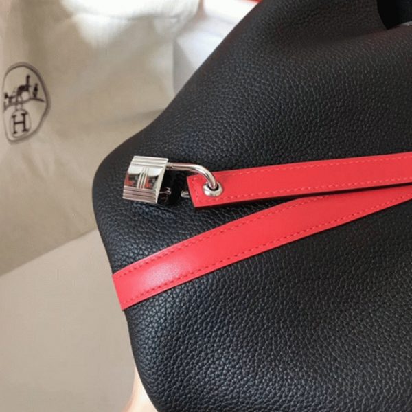 Haute Réplique Sac à Main Hermès Picotin Lock 22cm Noir Bicolore – Image 3