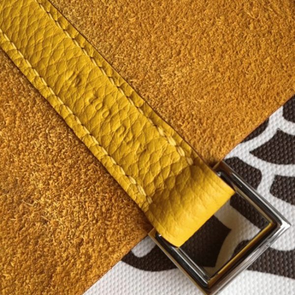 Contrefaçon Sac à Main Hermès Picotin Lock 22cm avec Poignées Tressées Jaune – Image 3