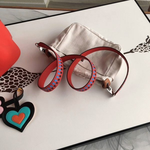 Fausse Sac à Main Hermès Picotin Lock 22cm avec Poignées Tressées Rouge – Image 8