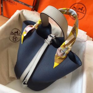 Réplique Sac à Main Hermès Picotin Lock 18cm Saphir Bicolore