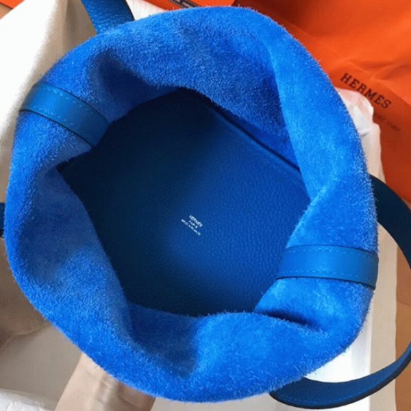 Top Fausse Sac à Main Hermès Picotin Lock 22cm Bleu Hydra – Image 8