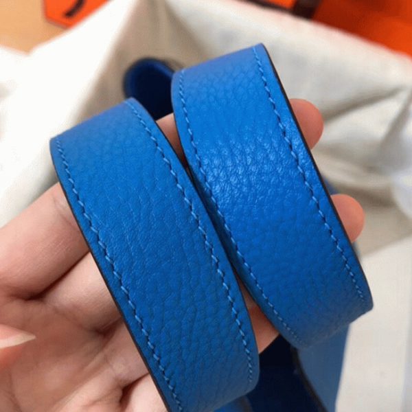 Top Fausse Sac à Main Hermès Picotin Lock 22cm Bleu Hydra – Image 7