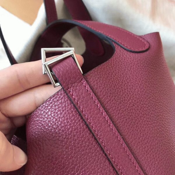 Fausse Sac à Main Hermès Picotin Lock 22cm Rubis – Image 6