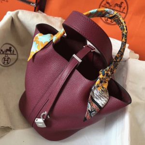 Fausse Sac à Main Hermès Picotin Lock 22cm Rubis