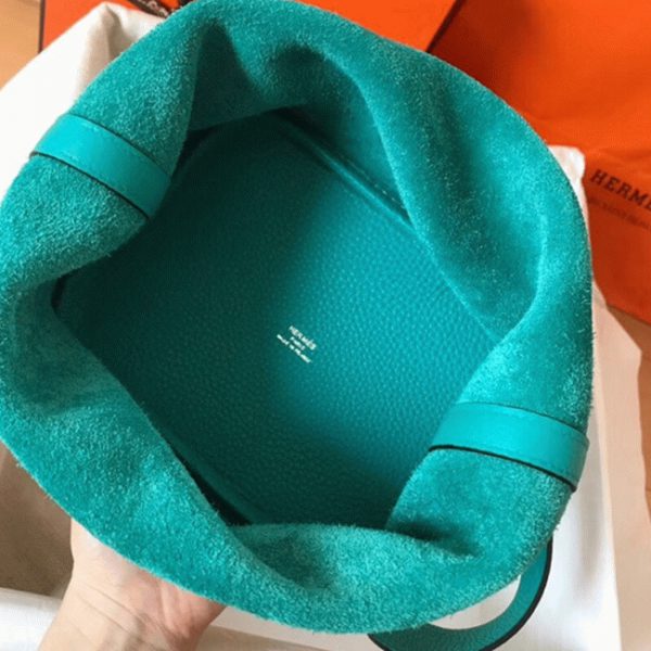 Réplique Bon Marché Sac à Main Hermès Picotin Lock 22cm Bleu Paon – Image 7