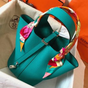 Réplique Bon Marché Sac à Main Hermès Picotin Lock 22cm Bleu Paon