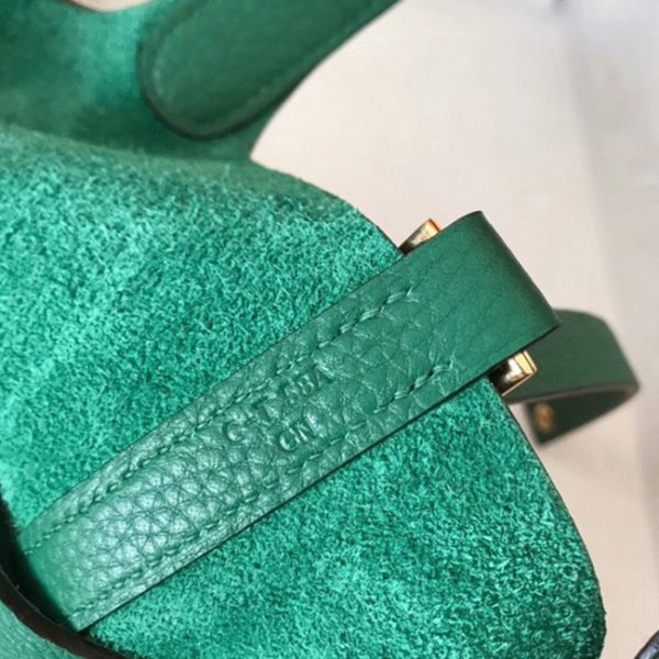 Réplique Designer Sac à Main Hermès Picotin Lock 22cm Vert Vertigo – Image 8