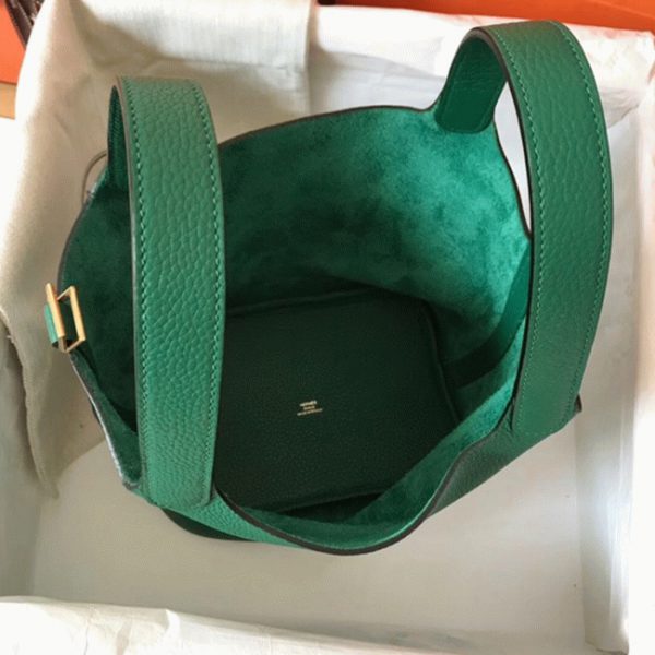 Réplique Designer Sac à Main Hermès Picotin Lock 22cm Vert Vertigo – Image 6