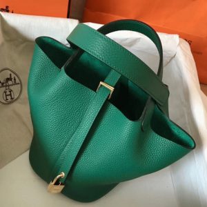 Réplique Designer Sac à Main Hermès Picotin Lock 22cm Vert Vertigo