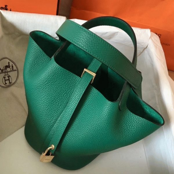 Réplique Designer Sac à Main Hermès Picotin Lock 22cm Vert Vertigo