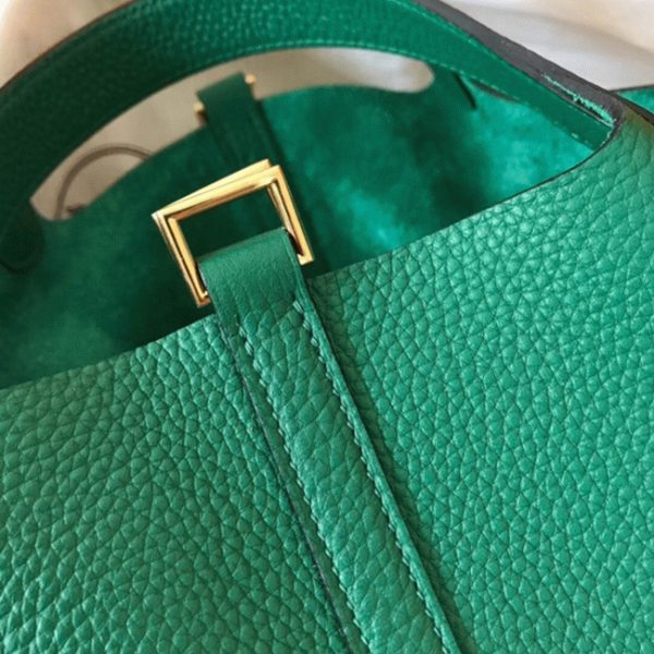 Réplique Designer Sac à Main Hermès Picotin Lock 22cm Vert Vertigo – Image 2