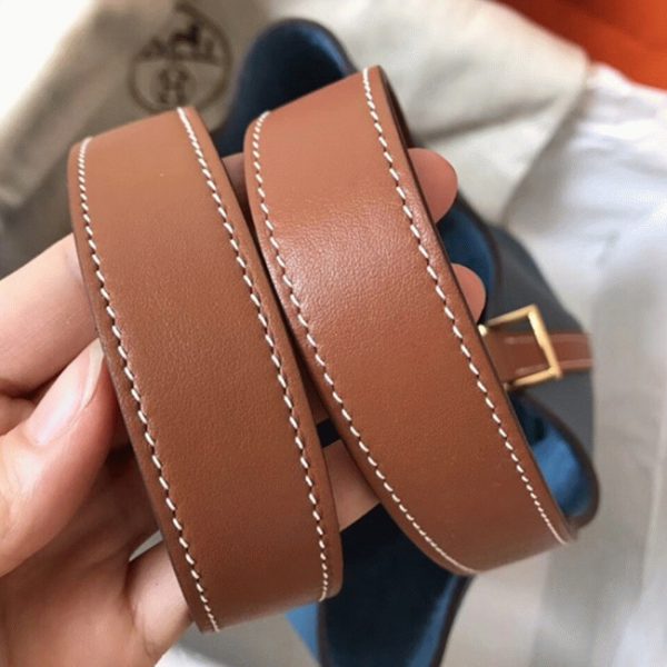 Réplique 1:1 Sac à Main Hermès Picotin Lock 22cm Bicolore Bleu Jean – Image 4