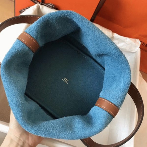 Réplique 1:1 Sac à Main Hermès Picotin Lock 22cm Bicolore Bleu Jean – Image 3