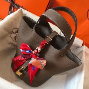 Meilleure Réplique Sac à Main Hermès Picotin Lock 18cm Taupe