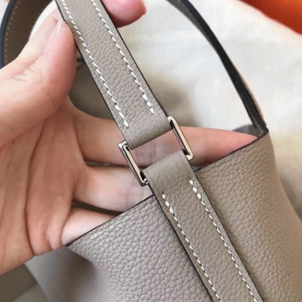 Faux Designer Sac à Main Hermès Picotin Lock 22cm Tourterelle – Image 3