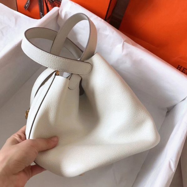 Réplique de Luxe Hermès Picotin Lock 18cm Blanche – Image 8