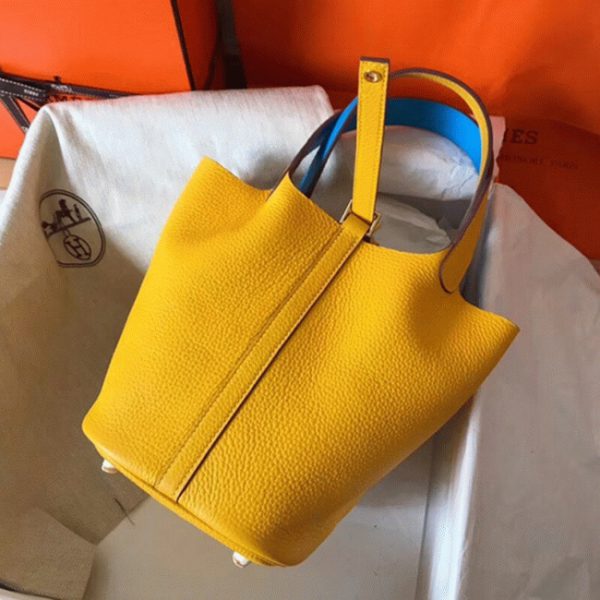 Copie de Luxe Hermès Picotin Lock 18cm Jaune Bicolore – Image 7