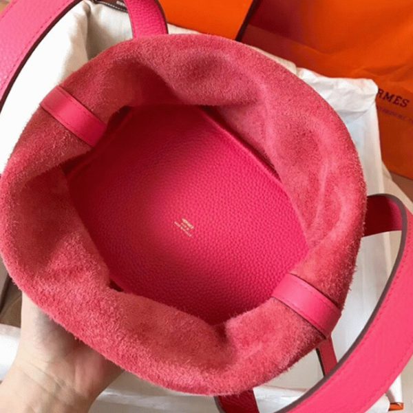 Réplique Bon Marché Sac à Main Hermès Picotin Lock 22cm Rose Lipstick – Image 4