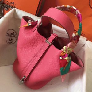 Réplique Bon Marché Sac à Main Hermès Picotin Lock 22cm Rose Lipstick