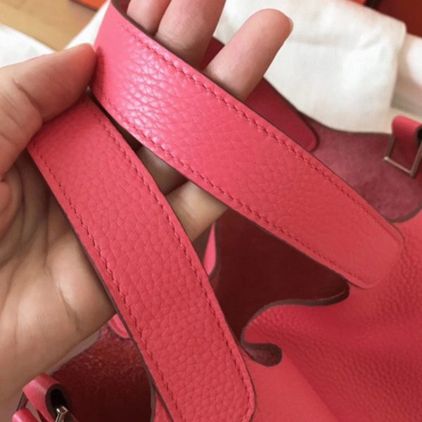Réplique Bon Marché Sac à Main Hermès Picotin Lock 22cm Rose Lipstick – Image 2