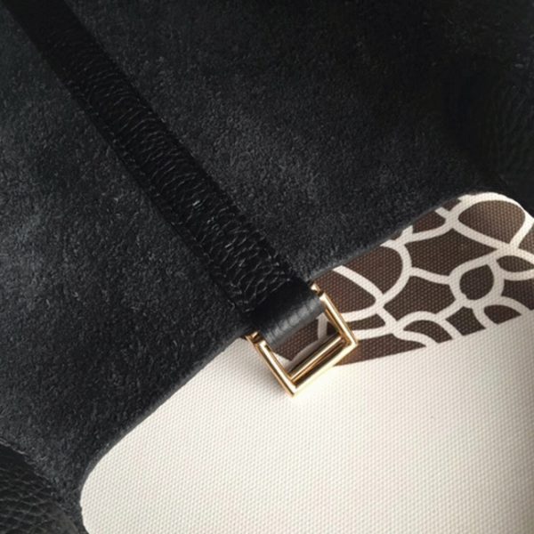 Fausse 1:1 Sac à Main Hermès Picotin Lock 22cm avec Poignées Tressées Noir – Image 4