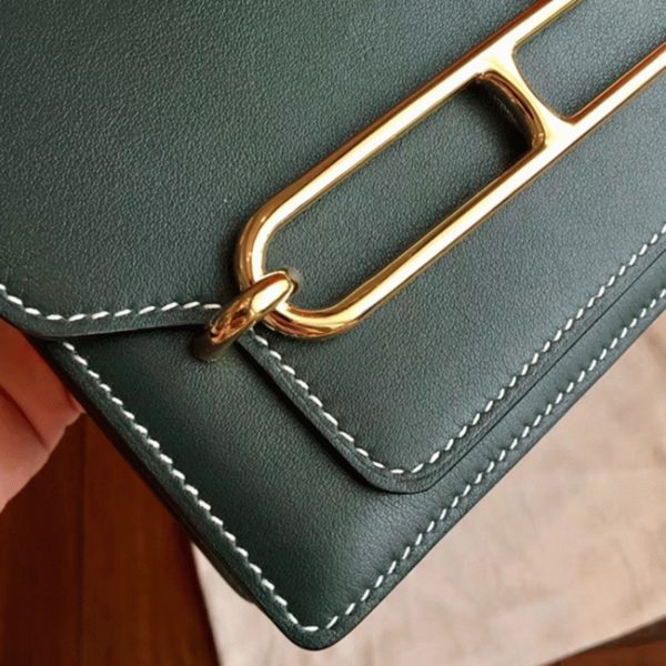 Meilleure Contrefa?on Sac à Main Mini Sac Roulis Hermès Vert – Image 6