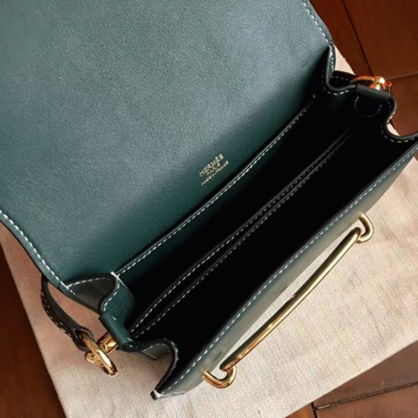 Meilleure Contrefa?on Sac à Main Mini Sac Roulis Hermès Vert – Image 4