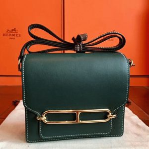 Meilleure Contrefa?on Sac à Main Mini Sac Roulis Hermès Vert
