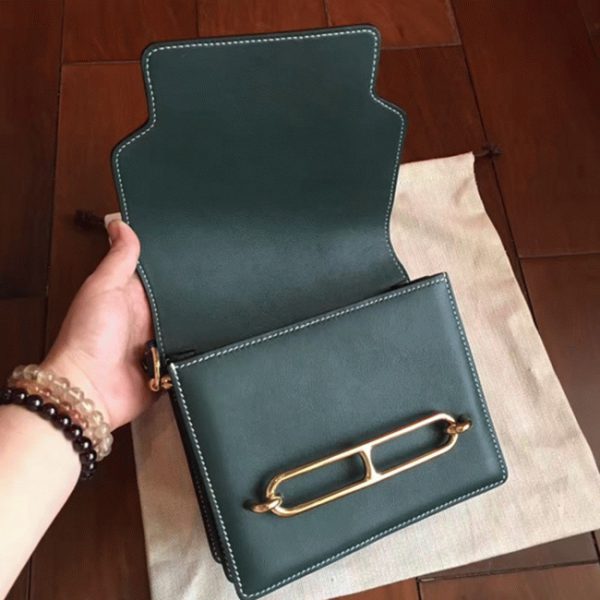 Meilleure Contrefa?on Sac à Main Mini Sac Roulis Hermès Vert – Image 2