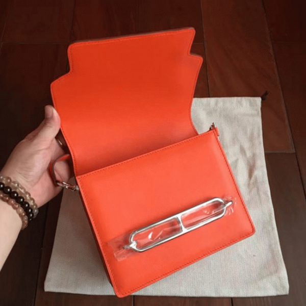 Fausse Sac à Main Mini Sac Roulis Hermès Orange – Image 7