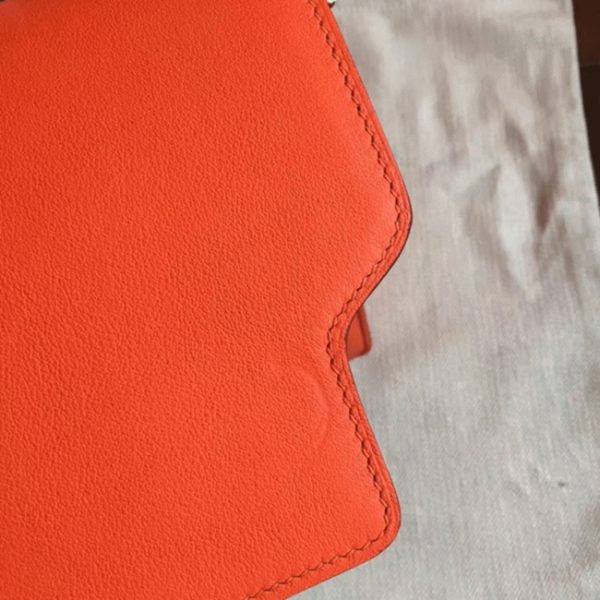 Fausse Sac à Main Mini Sac Roulis Hermès Orange – Image 6