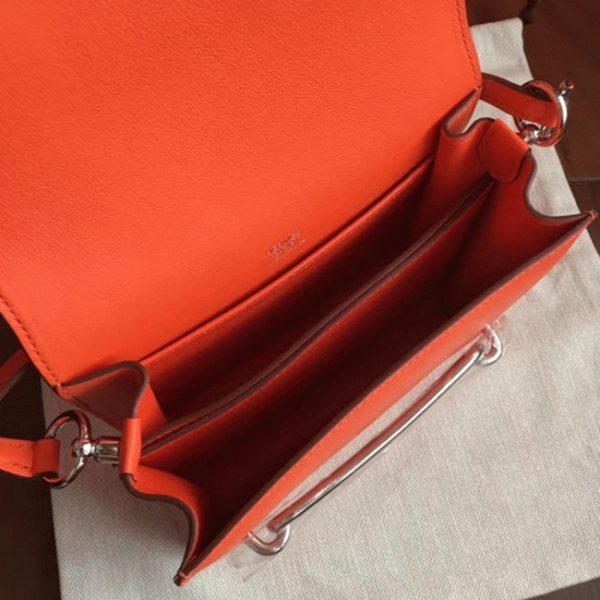 Fausse Sac à Main Mini Sac Roulis Hermès Orange – Image 4